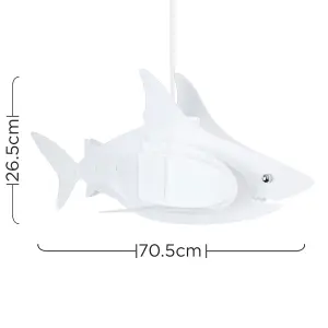 ValueLights Shark White Ceiling Pendant Shade and E27 GLS LED 6W Warm White 3000K Bulb