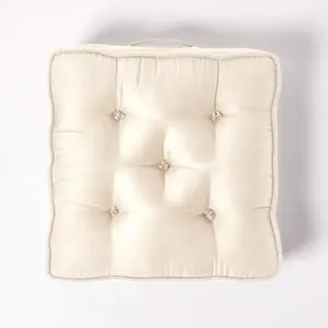 Homescapes Cream Faux Suede Armchair Booster Cushion