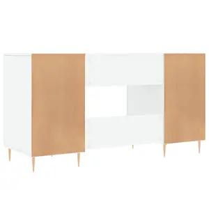 Berkfield Desk High Gloss White 140x50x75 cm Engineered Wood