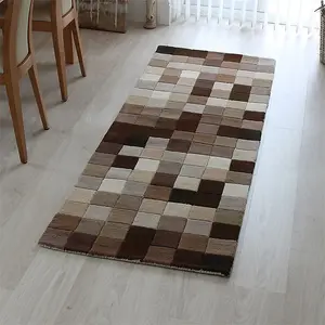 Funk Natural Brown Boxes Rug Rug 140x200cm for the Living Room