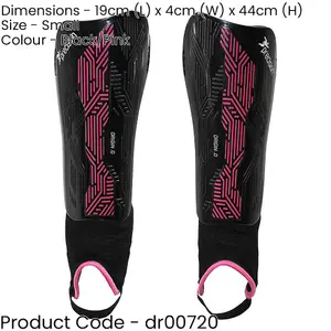 S - Football Shin Pads & Ankle Guards BLACK/PINK High Impact Slip On Leg Cover