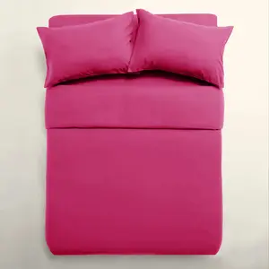 Kiranjot Microfibre 200 TC Reversible Modern & Contemporary Duvet Cover Set With Pillow Cases Pink / Single - 1 Standard Pillowcase