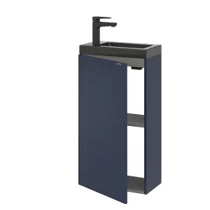 GoodHome Imandra Matt Blue Single Freestanding Bathroom Cloakroom unit (H) 790mm (W) 440mm