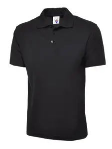 Uneek - Unisex Active Poloshirt - 50% Polyester 50% Cotton - Black - Size L