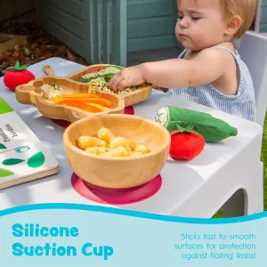 Tiny Dining - Children's Bamboo Suction Llama Plate - Blue