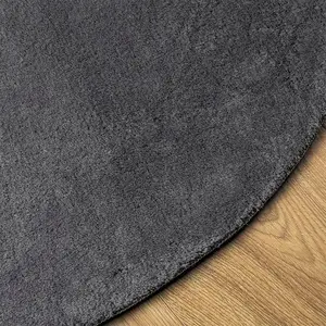 Rug HUARTE Short Pile Soft and Washable Anthracite 80 cm