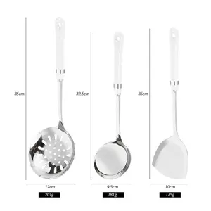 Shela 7 Piece Kitchen Utensil Set (Set of 7) White/Silver