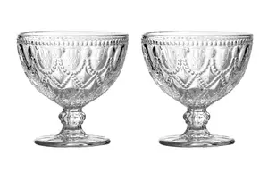 Maison by Premier Set Of Two Fleur Clear Glass Sundae Dishes