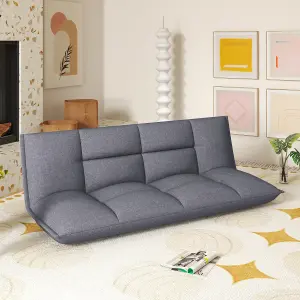 COSTWAY Floor Sofa Chair Convertible Lazy Couch with Adjustable Backrest