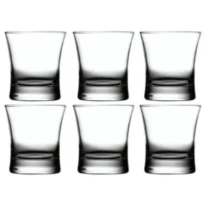 URBNLIVING 9cm Height Clear Glass Water Tumbler Drinking Glass Set of 6