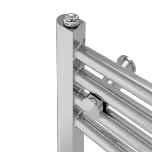 Right Radiators Prefilled Thermostatic Electric Heated Towel Rail Straight Ladder Warmer Rads - Chrome 1200x400 mm