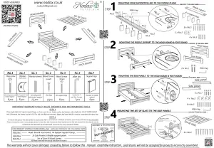 Nodax SUPER KING Size Bed Frame, 6ft, 180x200cm, F1, Solid Pine Wood, Easy Assembly, Sturdy Slats & 4x Support Legs, ALDER finish