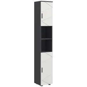 kleankin Tall Bathroom Storage Cabinet, Slim Bathroom Cabinet with Soft Close