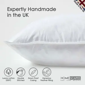 Homescapes Duck Feather Cushion Pads - Luxury Cushion Filler and Inserts 45 x 45 cm (18 x 18")