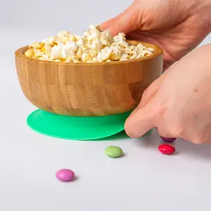 Tiny Dining - Children's Bamboo Suction Square Dinner Set - Green