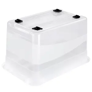 Keeeper Crystal Box 52 Litre with Lid and Caster Wheels - Transparent