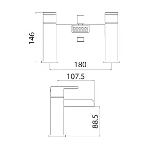 Waterfall Chrome Bath Filler Deck Mounted