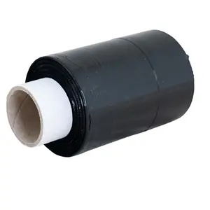 5 Rolls Of Black 100mm x 150m Mini Stretch Shrink Wrap Handy Sized 17mu Rolls