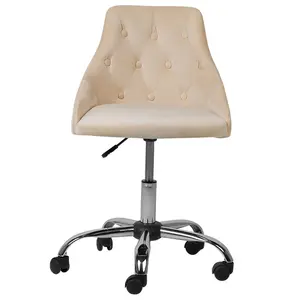 Desk Chair Velvet Beige PARRISH