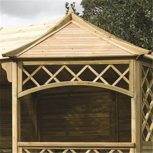 Pressure Treated Lattice Gazebo (3.94m x 3m x 2.7m)