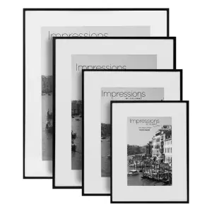 PF&A Black Aluminium Photo Frame - 10x8