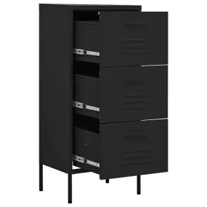 vidaXL Storage Cabinet Black 42.5x35x101.5 cm Steel