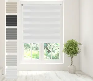 Caecus Blinds Day & Night Zebra Roller Blind WHITE 70cm  x 160cm