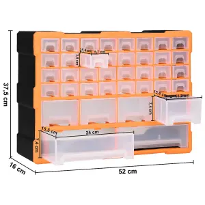 Berkfield Multi-drawer Organiser with 40 Drawers 52x16x37.5 cm