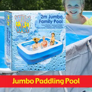 Family Paddling Pool 2m x 1.4m - Wild n' Wet