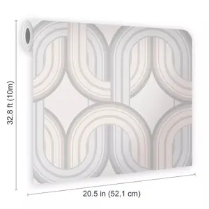 Envy In The Loop Hazy Day Grey Geometric Wallpaper