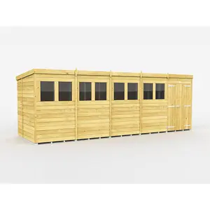 DIY Sheds 20x6 Pent Shed - Double Door With Windows