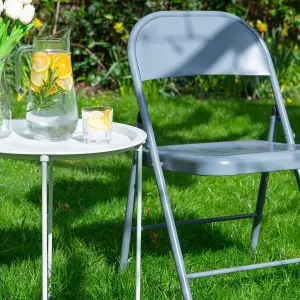 Metal Folding Chairs - Matte White - Pack of 4