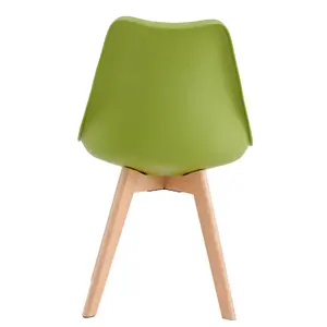 Single Dining Chair with Solid Wooden Legs and Seat Cushion Pad - Eva by MCC