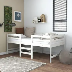 Berkfield Bed Frame White 90x200 cm Solid Wood Pine