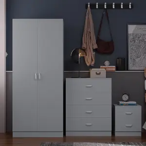 Wardrobe 2 Door Matt Grey Finish