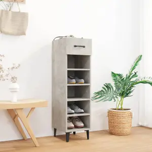 Berkfield Shoe Cabinet Concrete Grey 30x35x105 cm Engineered Wood