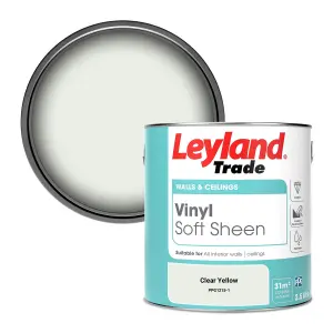 Leyland Trade Vinyl Soft Sheen Walls & Ceilings Emulsion Paint Clear Yellow (PPG1215-1) - 2.5L