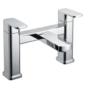 Galla Polished Chrome Square Deck-mounted Bath Filler Tap