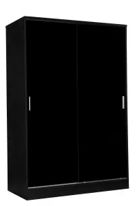 REFLECT XL 2 Door Sliding Wardrobe in Gloss Black Door Fronts and Black Oak Carcass