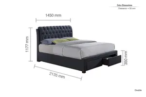 Birlea Valentino Double Bed Charcoal