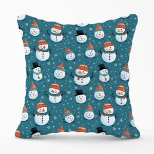 Jolly Christmas Snowmen Outdoor Cushion 45cm x 45cm