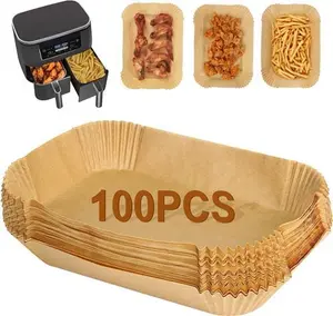 YQL Air Fryer Liners Disposable For Ninja/Tower Dual/Instant Vortex, 100PCS Airfryer Parchment Paper Liners Air Fryer Accessories Compatible With