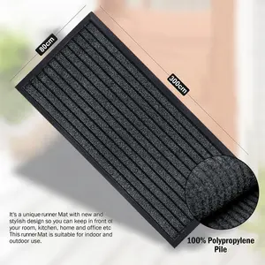 Kinadee Indoor/ Outdoor Non Slip Hallway Door Mat Grey / Rectangle 40 x 60cm