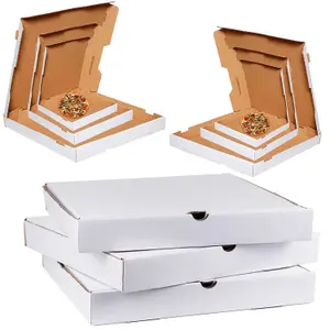 10 x 14" Pizza Boxes Plain White Postal Box Takeaway Style Boxes