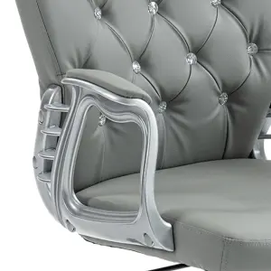 Vinsetto Office Chair PU Diamante Padded Ergonomic 360 degree Swivel Grey