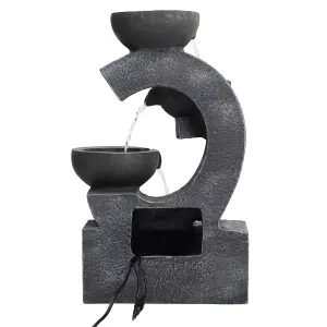 Outdoor Rockery garden fountain water feature Electric with Light 47cm H