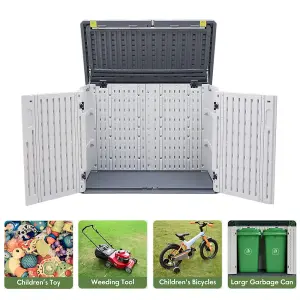 White Waterproof Resin Outdoor Garden Storage Box Lockable