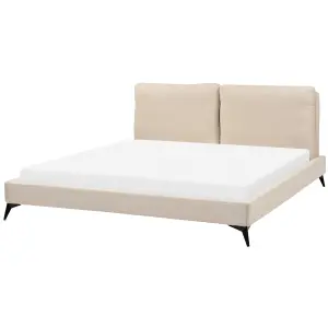 Boucle EU Super King Size Bed Beige MELLE