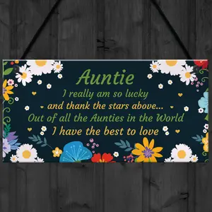 Auntie Gift Hanging Plaque Auntie Birthday Christmas Gifts From Daughter Son Plaque