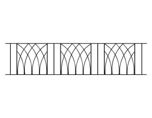 ABBI Metal Garden Railing Panel 1830mm GAP x 395mm High ABZP06